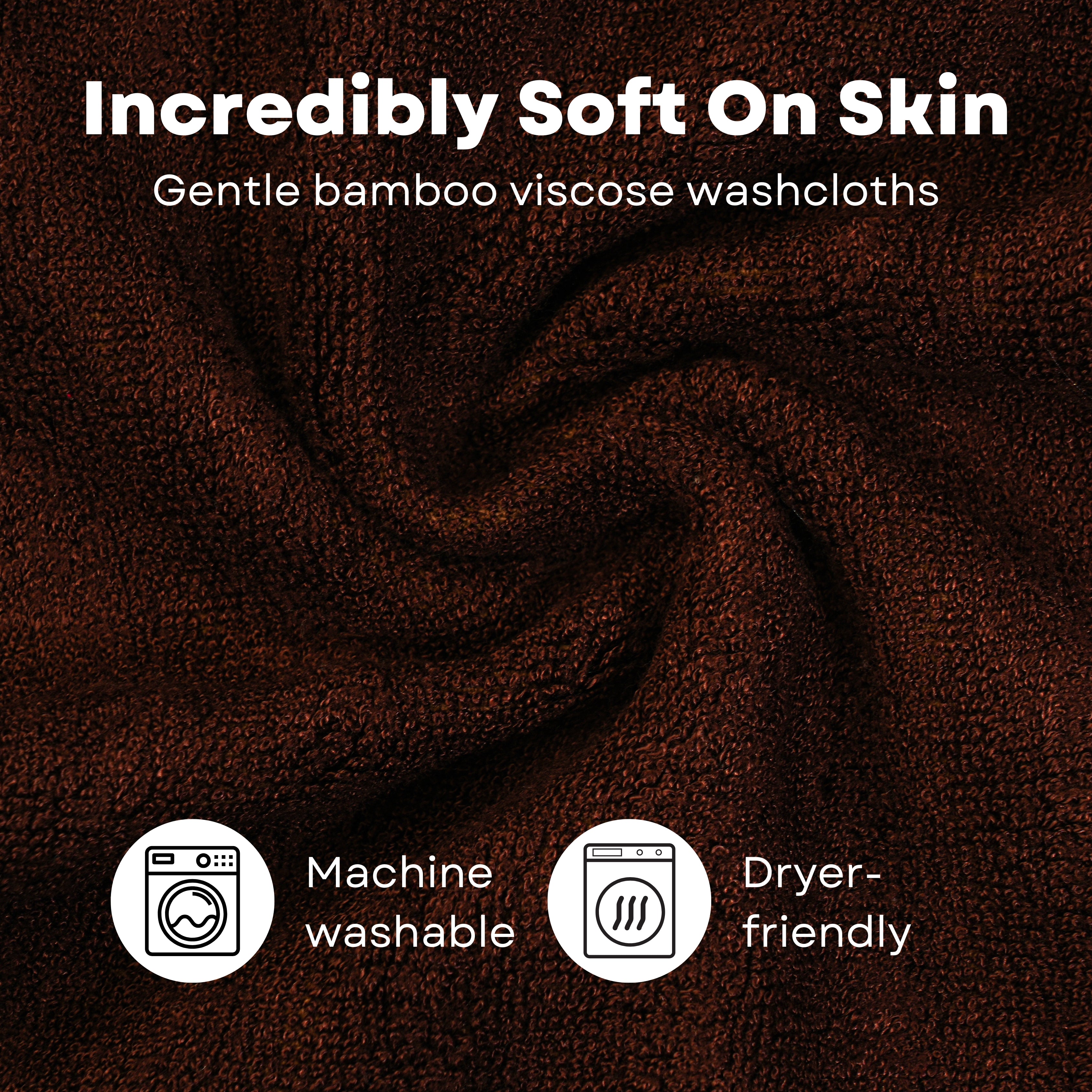 Caimla 100% Bamboo Face Towel - Ultra-Soft & Highly Absorbent Towels for Face Cleansing, Makeup Removal, and Baby Care & Gym | 12 X 12 Inches | 550 GSM (Pack of 3 Brown, White & Blue)