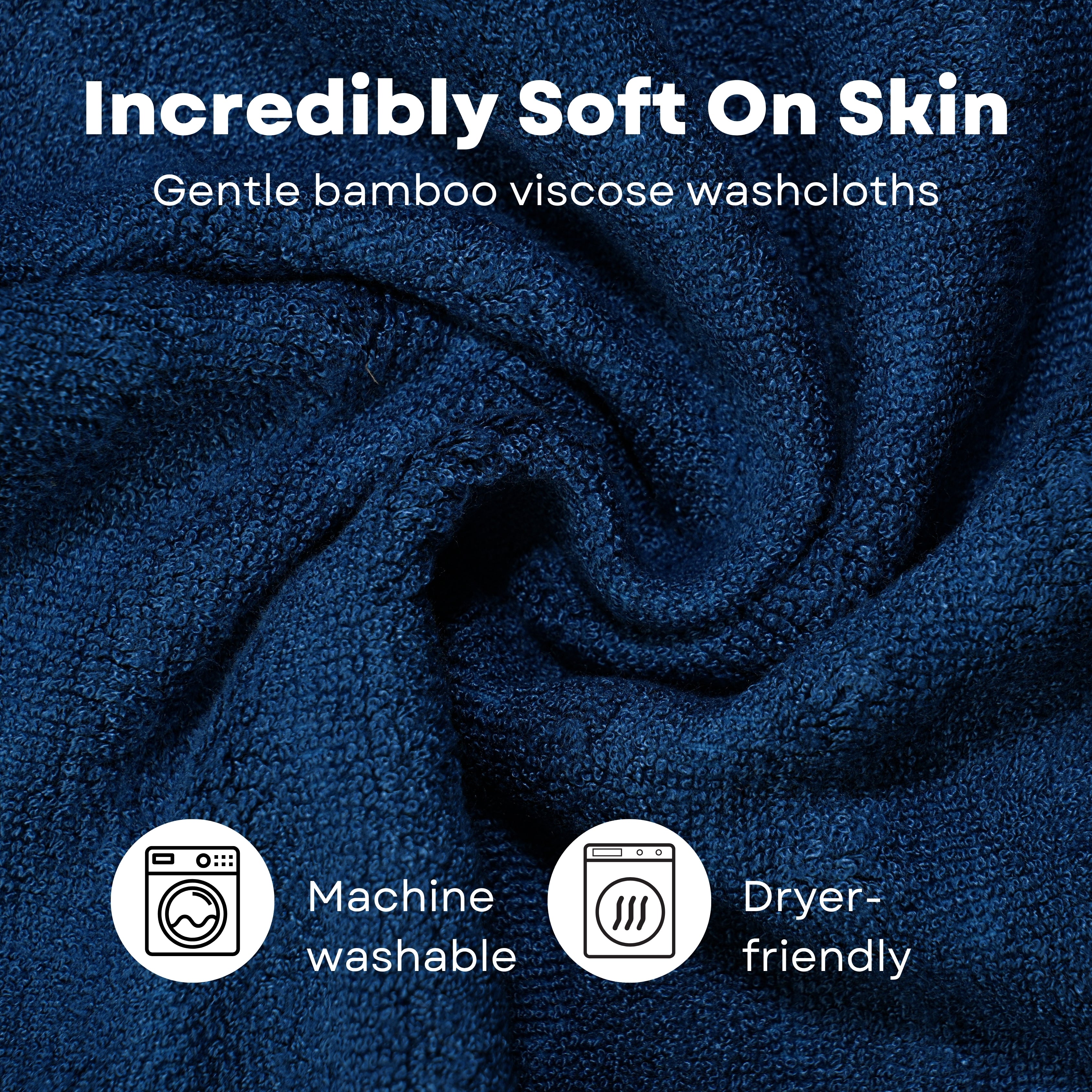 Caimla Luxury 100% Bamboo Face Towel - Ultra-Soft, Highly Absorbent & Eco-Friendly Towels - Perfect for Sensitive Skin, Makeup Removal | 12 X 12 Inches | 550 GSM (Pack of 3 Beige, White & Blue)