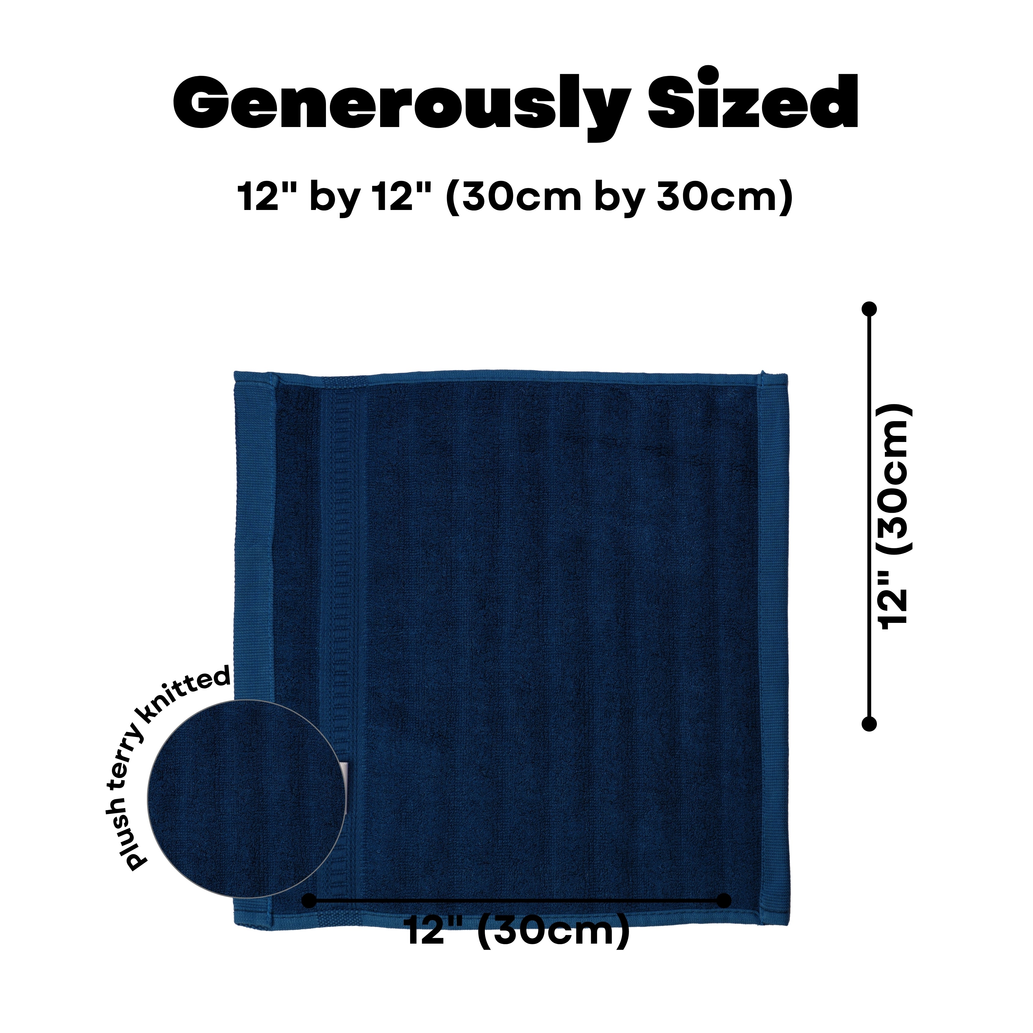 Caimla Luxury 100% Bamboo Face Towel - Ultra-Soft, Highly Absorbent & Eco-Friendly Towels - Perfect for Sensitive Skin, Makeup Removal | 12 X 12 Inches | 550 GSM (Pack of 3 Beige, White & Blue)