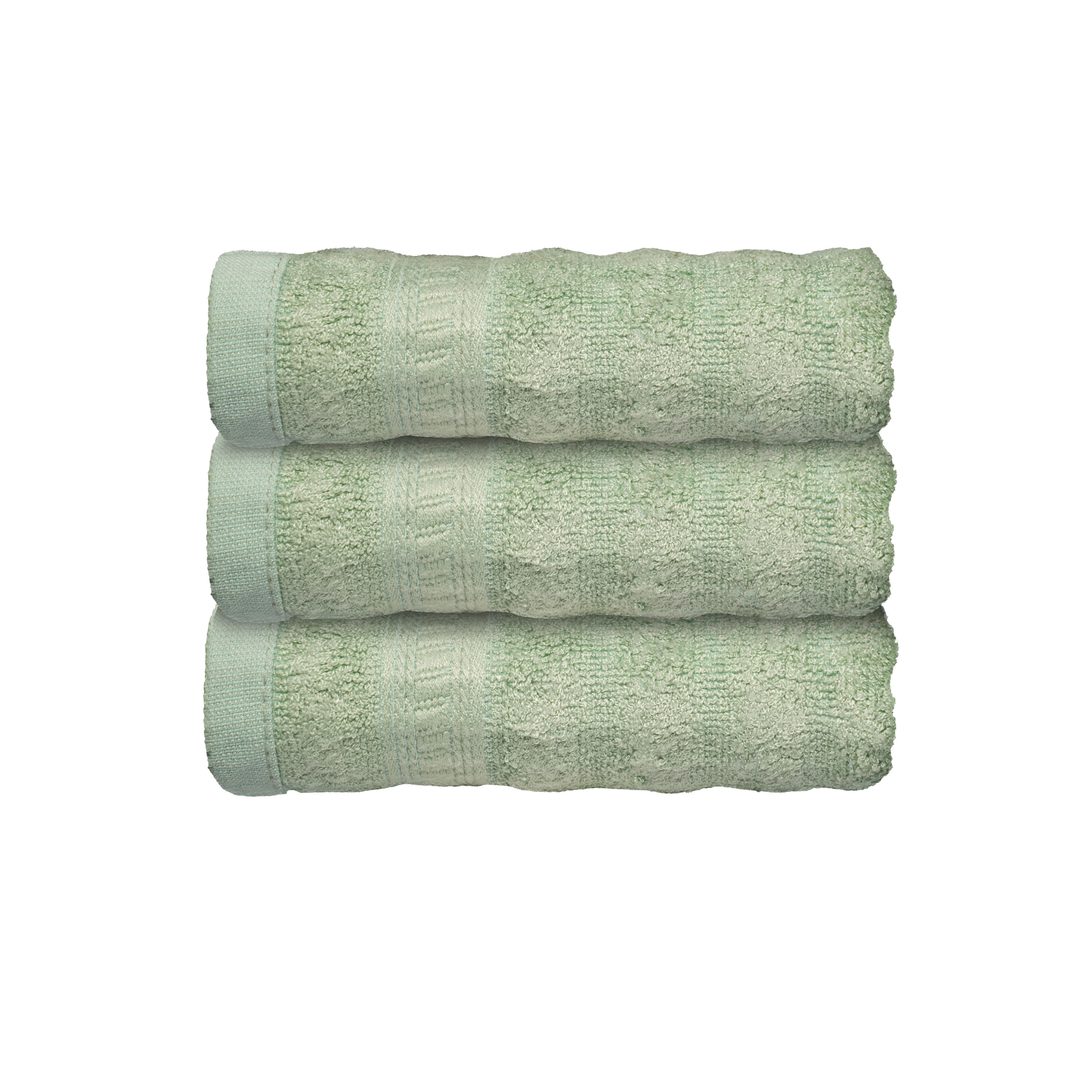 Caimla 100% Bamboo Face Towel – Quick-Dry & Ultra-Soft Towels for Face Wash, Travel & Best for Newborn Babies | 12 x 12 Inches | 550 GSM Pack of 3 (Green)
