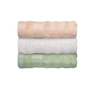 Caimla Premium 100% Bamboo Face Towel -  (Pack of 3 Beige, White & Green)