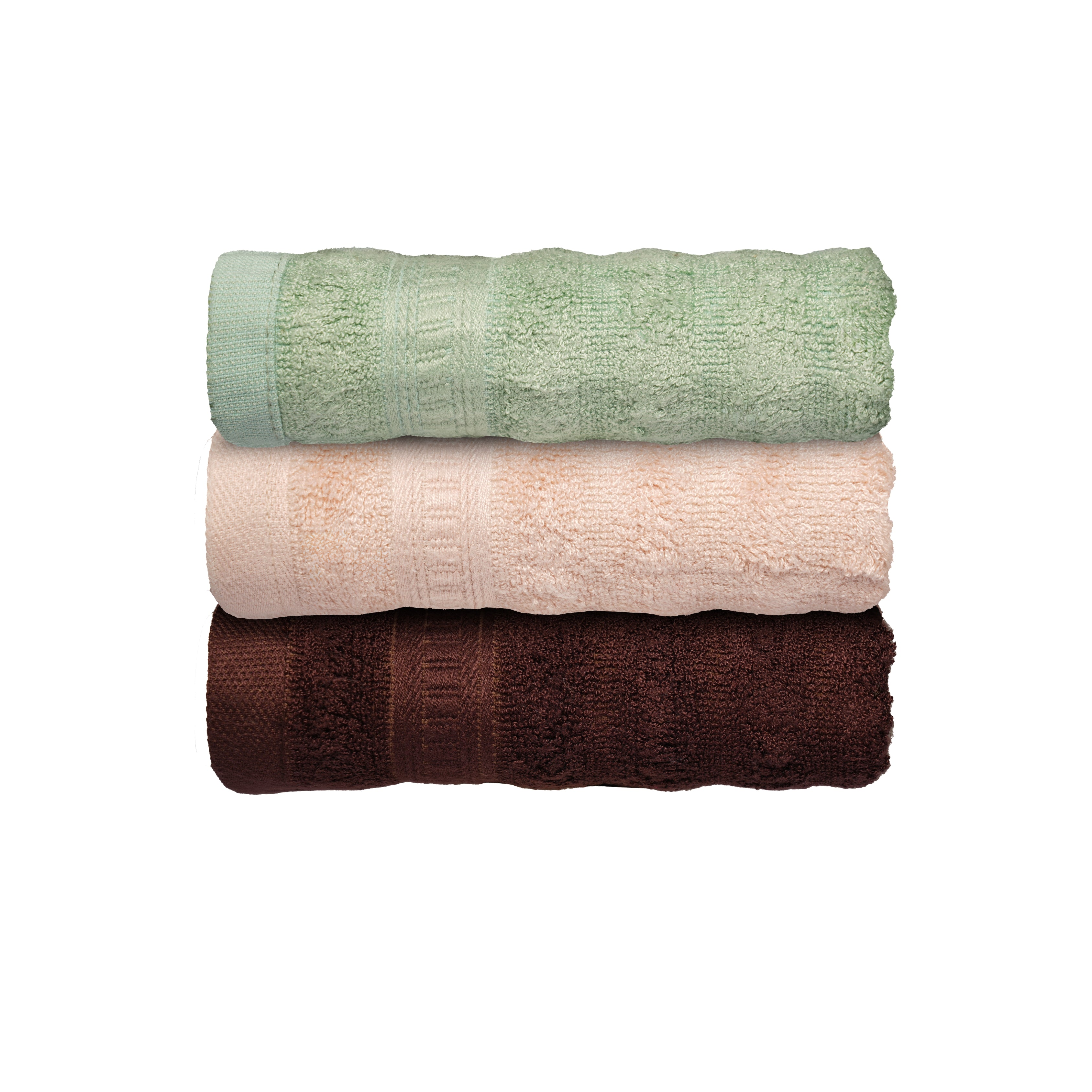Caimla 100% Bamboo Washcloth - Highly Absorbent & Eco-Friendly Face Towels for Sensitive Skin - Perfect for Adults, Kids, and Babies | 12 X 12 Inches | 550 GSM (Pack of 3 Green, Beige & Brown)