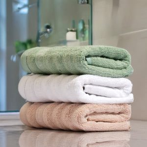 Caimla Premium 100% Bamboo Face Towel -  (Pack of 3 Beige, White & Green)